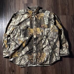 10X Men's Camouflage Long Sleeve Button‎ Up Shirt XLarge Regular Outdoor Hunting